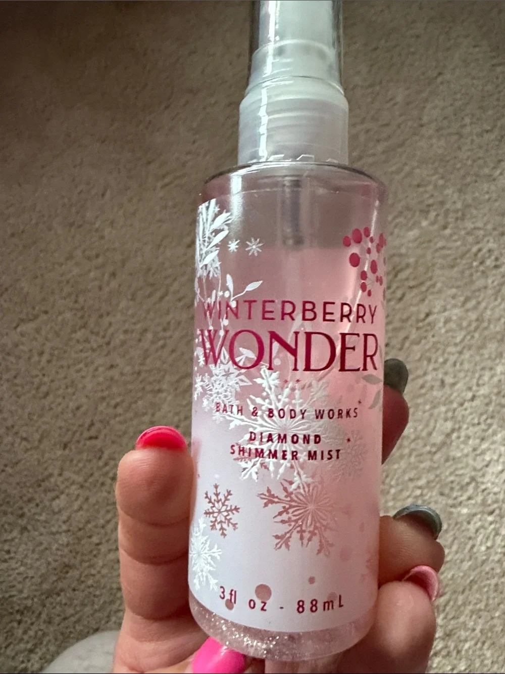 Bath & Body Works Winterberry Wonder Diamond Shimmer Mist - Pink Brand New